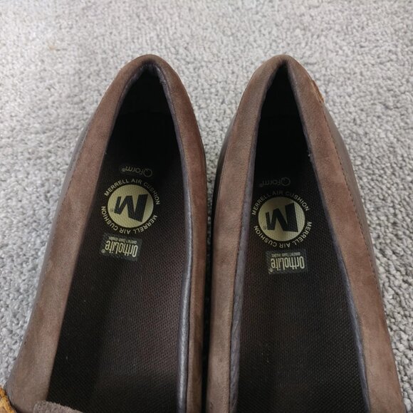 Merrell Eden Moc Womens 8 Shoes Brown Leather Slip On Casual Loafers - Picture 8 of 9